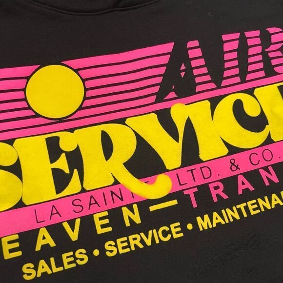 La Sainte Air Service Heaven Transit Pullover Hoodie Men Medium Black - Picture 2 of 5